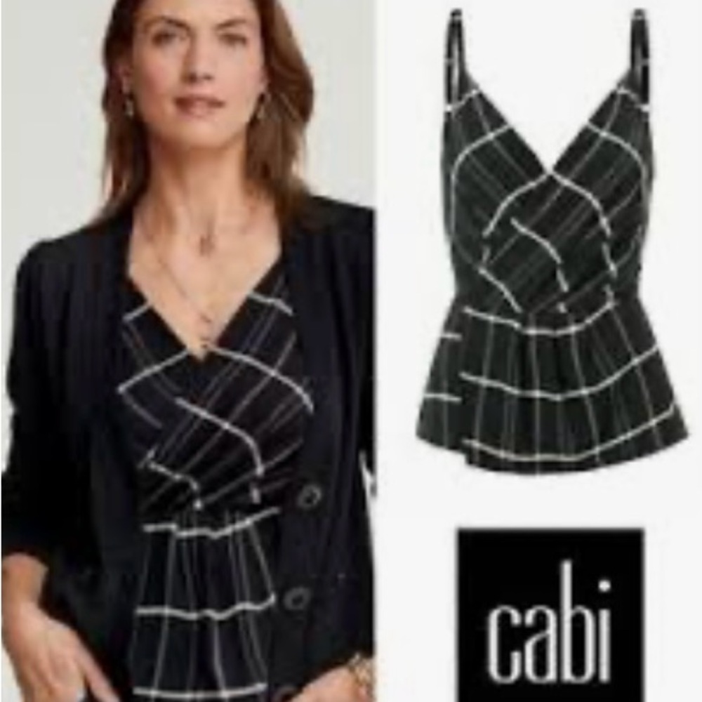 Cabi Black and White Crossover Cami